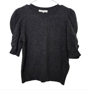 Frame Frankie Cashmere Puff-Sleeve Crewneck Sweater Tee !